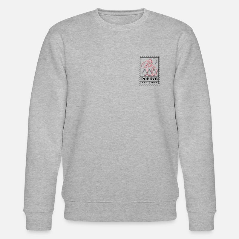 Timbre Popeye Est 1929 - Sweat bio CHANGER Stanley/Stella Unisexe - gris chiné