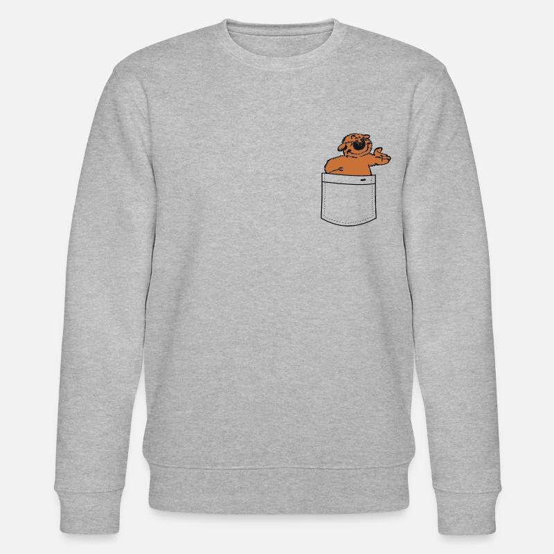 Bär in der Brusttasche - Stanley/Stella Unisex Bio-Sweatshirt CHANGER - Grau meliert
