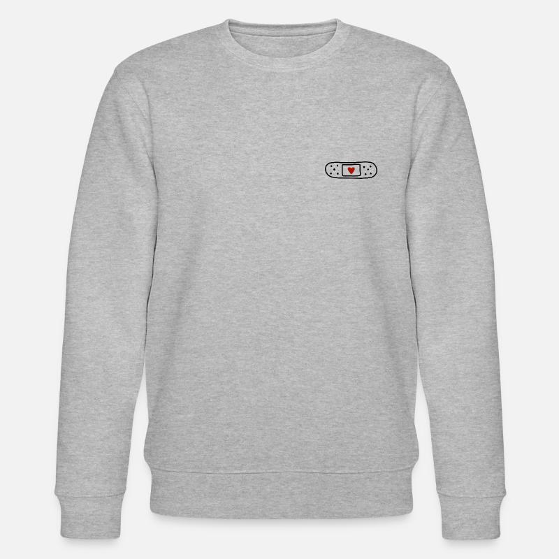 Pflaster Herz Doodle - Stanley/Stella Unisex Bio-Sweatshirt CHANGER  - Grau meliert