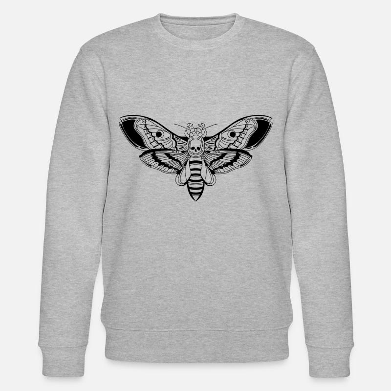 Death-Head-Moth / Tattoo Style - Stanley/Stella Unisex Bio-Sweatshirt CHANGER  - Grau meliert