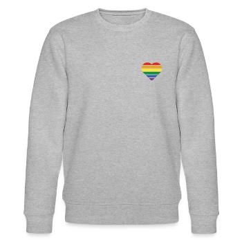 LGBT Herz - Stanley/Stella Unisex Bio-Sweatshirt CHANGER  - Grau meliert - Vorne - Nik (191cm) & Marisol (170cm)