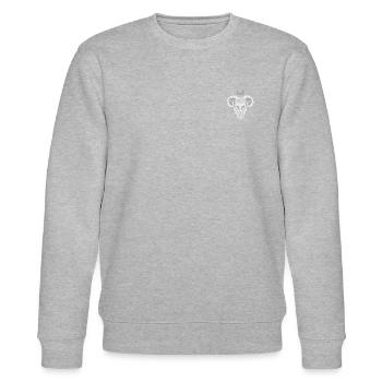 Widder Power - Stanley/Stella Unisex Bio-Sweatshirt CHANGER  - Grau meliert - Vorne - Nik (191cm) & Marisol (170cm)
