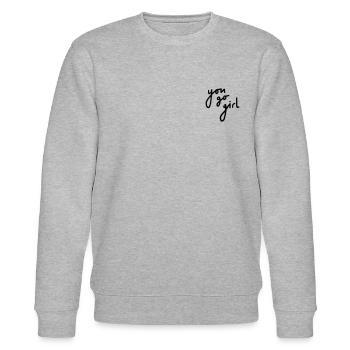 You go girl - Stanley/Stella CHANGER Unisex Organic Sweatshirt - heather grey - Front - Nik (191cm) & Marisol (170cm)