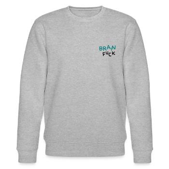 brain fuck - Stanley/Stella CHANGER Unisex Organic Sweatshirt - heather grey - Front - Nik (191cm) & Marisol (170cm)