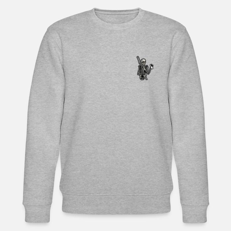 Weightlifting Skeleton - Stanley/Stella Unisex Bio-Sweatshirt CHANGER  - Grau meliert