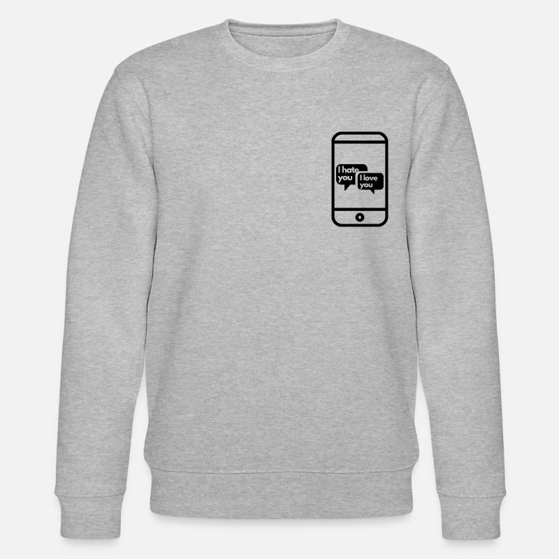 Smartphone Text Message - Stanley/Stella CHANGER Unisex Organic Sweatshirt - heather grey