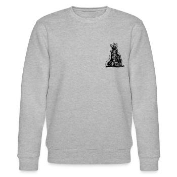 SECRET KING - Stanley/Stella CHANGER Unisex Organic Sweatshirt - heather grey - Front - Nik (191cm) & Marisol (170cm)