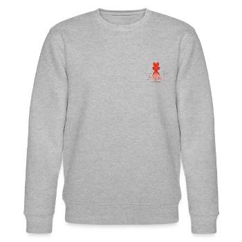 Feurige Liebe| Tarin und Tarin - Stanley/Stella Unisex Bio-Sweatshirt CHANGER  - Grau meliert - Vorne - Nik (191cm) & Marisol (170cm)