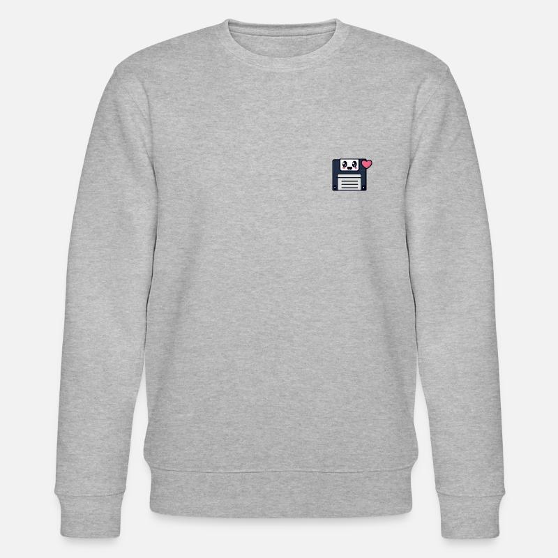 Niedliche Diskette, kawaii! - Stanley/Stella Unisex Bio-Sweatshirt CHANGER  - Grau meliert