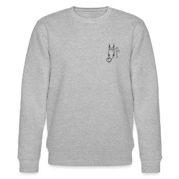 WAS GUCKST DU SO - Stanley/Stella Unisex Bio-Sweatshirt CHANGER  - Grau meliert - Vorne - Nik (191cm) & Marisol (170cm)