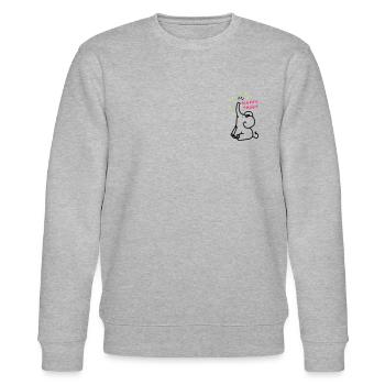 happyTrööt - Stanley/Stella Unisex Bio-Sweatshirt CHANGER  - Grau meliert - Vorne - Nik (191cm) & Marisol (170cm)