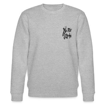 gib mir Schoki - Stanley/Stella Unisex Bio-Sweatshirt CHANGER  - Grau meliert - Vorne - Nik (191cm) & Marisol (170cm)