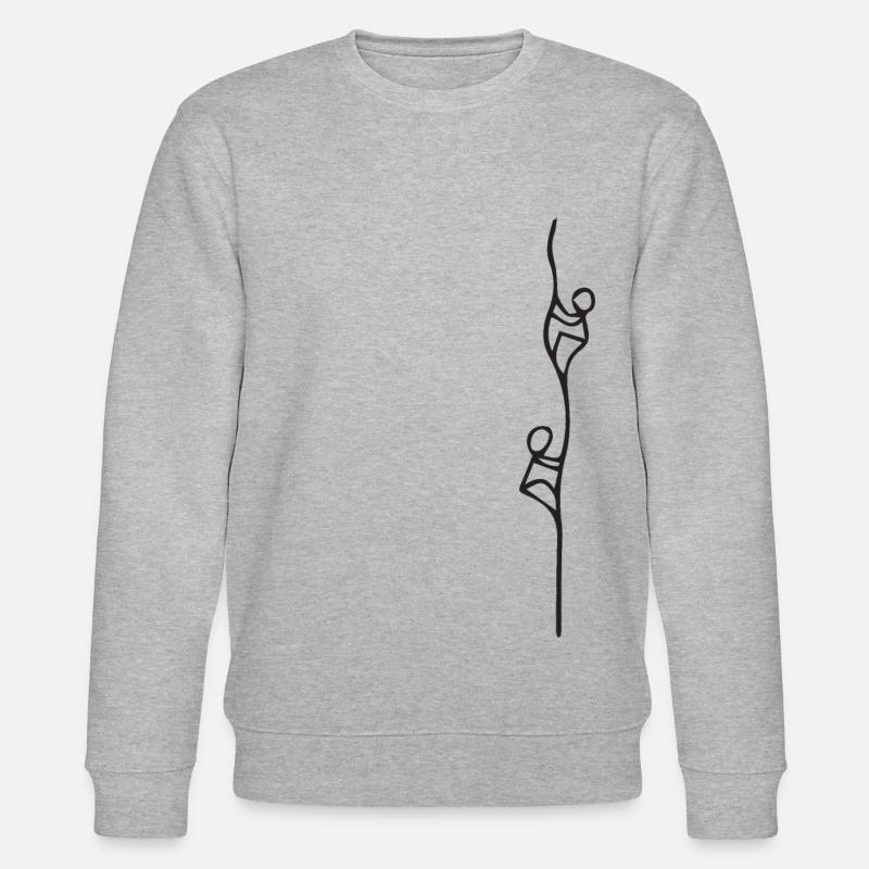 Kletternde Strichmännchen - Climbing Stickmans - Stanley/Stella Unisex Bio-Sweatshirt CHANGER  - Grau meliert