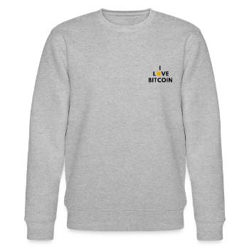 Bitcoin blockchain - Stanley/Stella CHANGER Unisex Organic Sweatshirt - heather grey - Front - Nik (191cm) & Marisol (170cm)