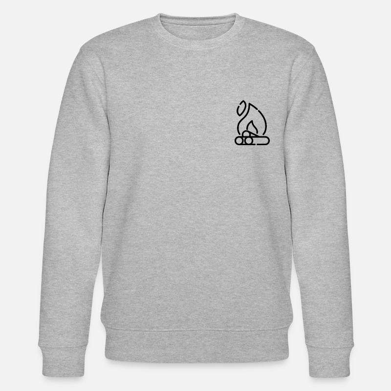 Lagerfeuer Lineart Geschenk Idee - Stanley/Stella Unisex Bio-Sweatshirt CHANGER  - Grau meliert