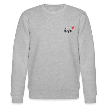 Liebe, Hoffnung - Stanley/Stella Unisex Bio-Sweatshirt CHANGER  - Grau meliert - Vorne - Nik (191cm) & Marisol (170cm)