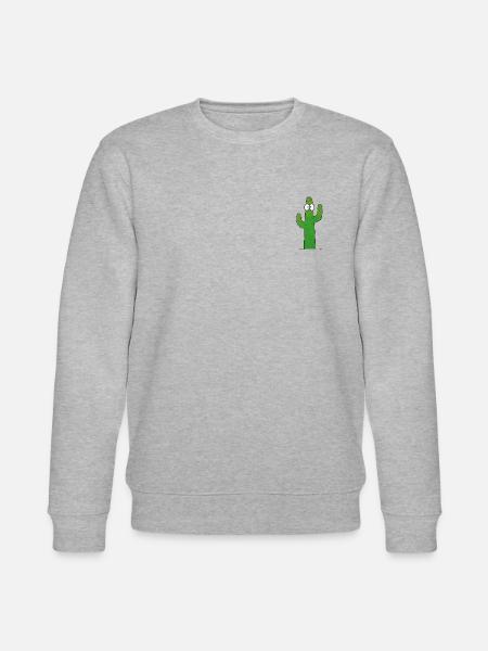 Cactus with Face - Stanley/Stella Unisex Bio-Sweatshirt CHANGER  - Grau meliert