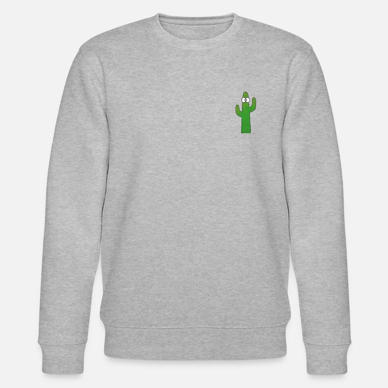 Cactus with Face - Stanley/Stella Unisex Bio-Sweatshirt CHANGER  - Grau meliert