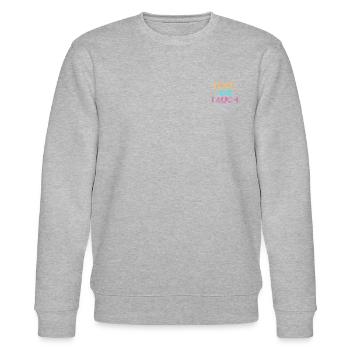 Liebe, Leben, Lachen, klein - Stanley/Stella Unisex Bio-Sweatshirt CHANGER  - Grau meliert - Vorne - Nik (191cm) & Marisol (170cm)