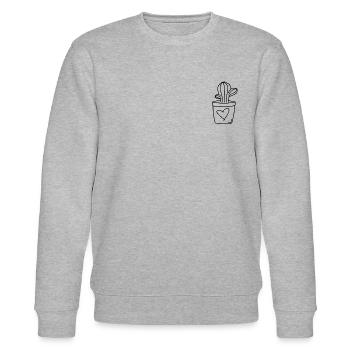 Kaktus Lover - Stanley/Stella Unisex Bio-Sweatshirt CHANGER  - Grau meliert - Vorne - Nik (191cm) & Marisol (170cm)