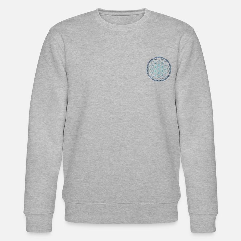 Blume des Lebens blau - Stanley/Stella Unisex Bio-Sweatshirt CHANGER  - Grau meliert