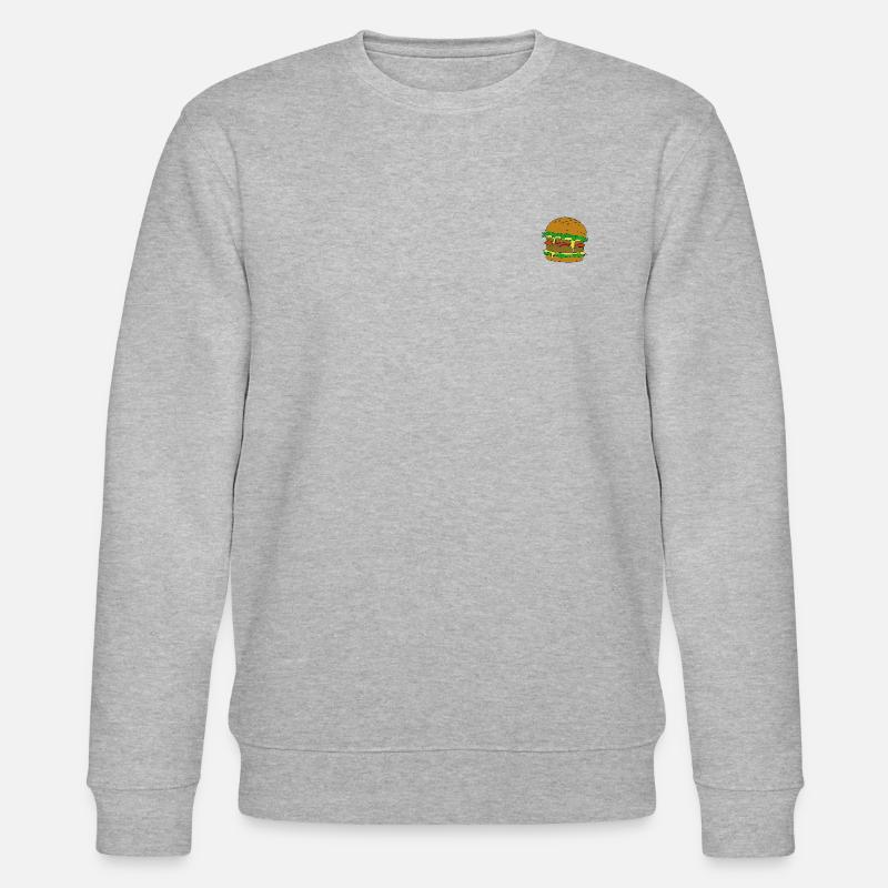Minimalistischer Burger - Stanley/Stella Unisex Bio-Sweatshirt CHANGER  - Grau meliert