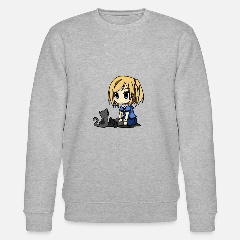 Manga Lilly Blau - Stanley/Stella Unisex Bio-Sweatshirt CHANGER  - Grau meliert