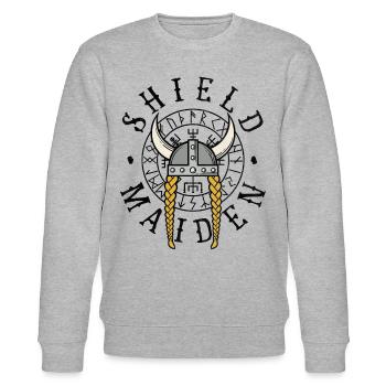 Schild-Jungfrau - Stanley/Stella Unisex Bio-Sweatshirt CHANGER  - Grau meliert - Vorne - Nik (191cm) & Marisol (170cm)