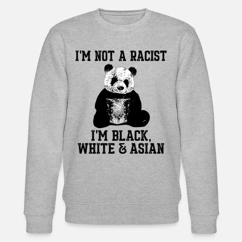 Panda - I*m not a racist - Stanley/Stella Unisex Bio-Sweatshirt CHANGER  - Grau meliert