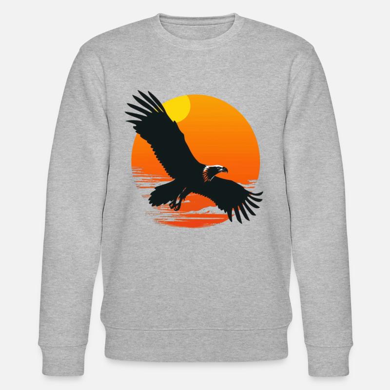 Majestic eagle in sunset - Stanley/Stella CHANGER Unisex Organic Sweatshirt - heather grey