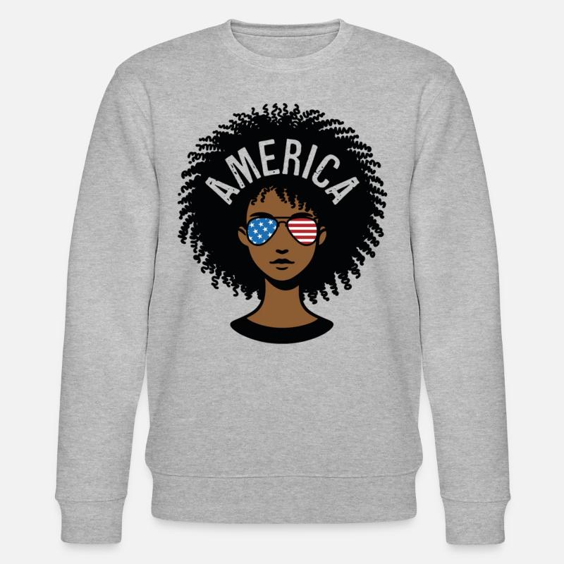Amerika Afro - Stanley/Stella Unisex Bio-Sweatshirt CHANGER  - Grau meliert