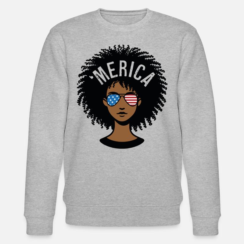'merica Afro - Sweat bio CHANGER Stanley/Stella Unisexe - gris chiné