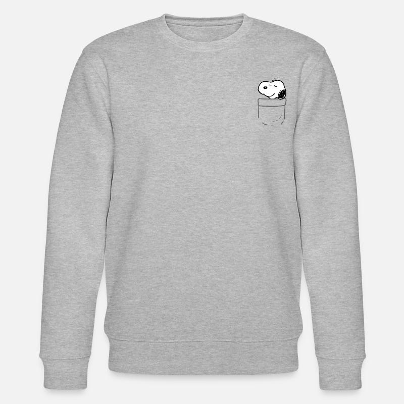 Peanuts Design Mit Glücklichem Snoopy - Stanley/Stella Unisex Bio-Sweatshirt CHANGER  - Grau meliert