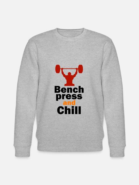 Bench press and Chill - Stanley/Stella CHANGER Unisex Organic Sweatshirt - heather grey