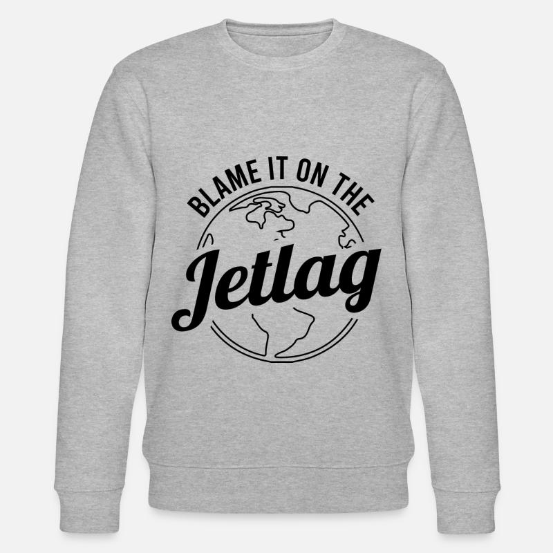 Jetlag Ist Schuld - Stanley/Stella Unisex Bio-Sweatshirt CHANGER  - Grau meliert