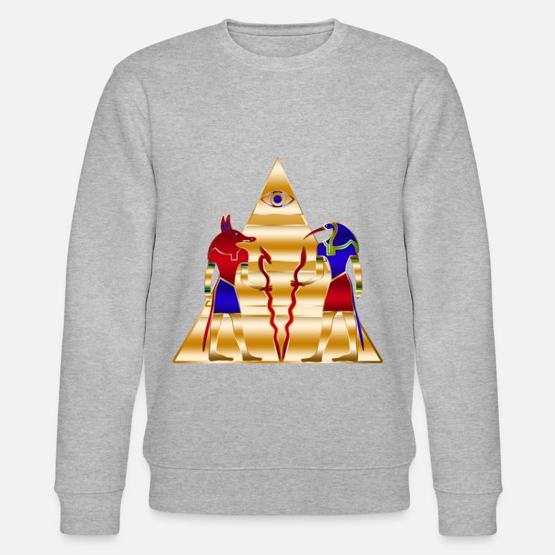 Pyramide antique des dieux égyptiens - Sweat bio CHANGER Stanley/Stella Unisexe - gris chiné