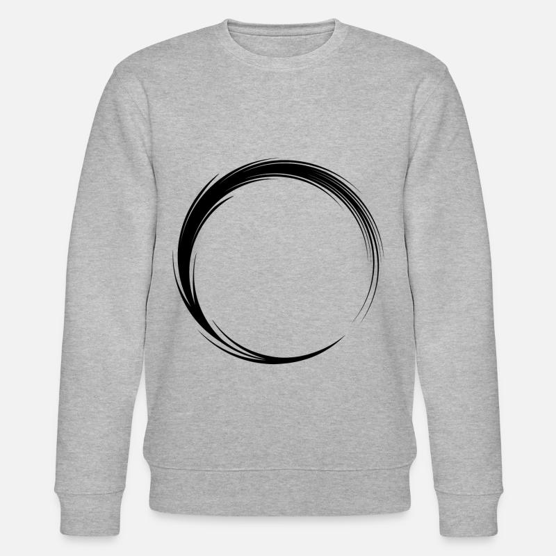 Circle Icon Shape Black - Stanley/Stella CHANGER Unisex Organic Sweatshirt - heather grey