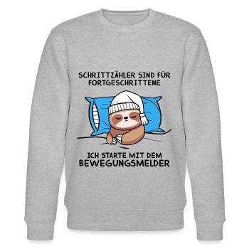 Schrittzähler Sind Für Fortgeschrittene Faultier - Stanley/Stella Unisex Bio-Sweatshirt CHANGER  - Grau meliert - Vorne - Nik (191cm) & Marisol (170cm)
