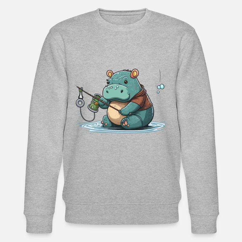 Nilpferd-Angler - Stanley/Stella Unisex Bio-Sweatshirt CHANGER  - Grau meliert
