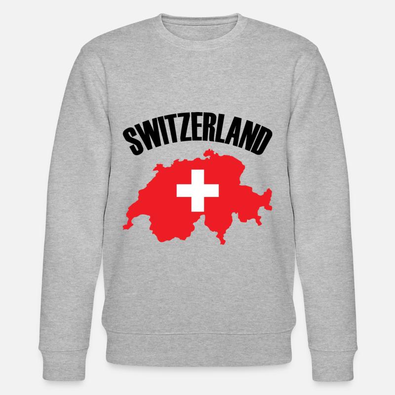 Suisse Carte Drapeau Suisse - Sweat bio CHANGER Stanley/Stella Unisexe - gris chiné