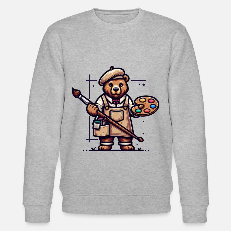 Artiste d’ours mignon - Sweat bio CHANGER Stanley/Stella Unisexe - gris chiné