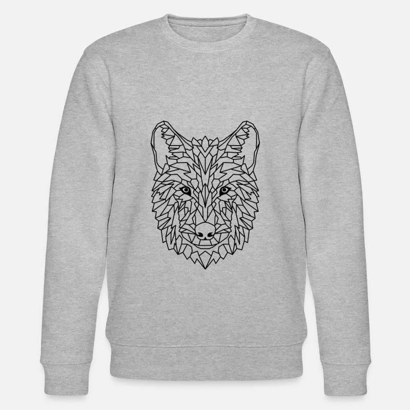Wolf geometrisch - Stanley/Stella Unisex Bio-Sweatshirt CHANGER  - Grau meliert