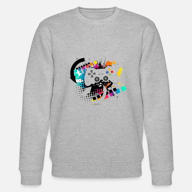 Gamepad Controller Bunt - Stanley/Stella Unisex Bio-Sweatshirt CHANGER  - Grau meliert