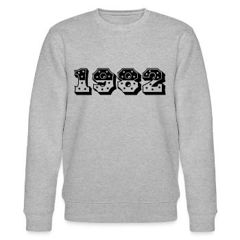 1982 Geburtsjahr Geschenk - Stanley/Stella Unisex Bio-Sweatshirt CHANGER  - Grau meliert - Vorne - Nik (191cm) & Marisol (170cm)