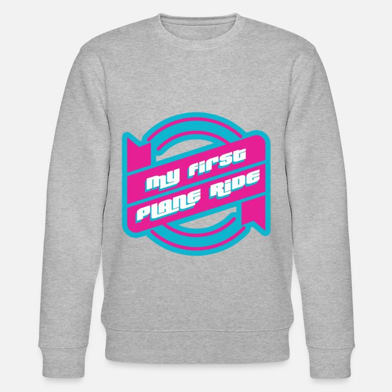 My First Plane Ride 36 - Stanley/Stella Unisex Bio-Sweatshirt CHANGER  - Grau meliert
