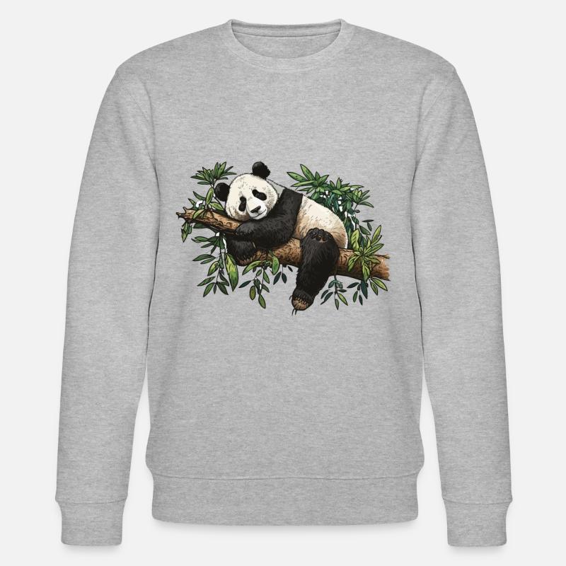 Der Bambus-Panda - Stanley/Stella Unisex Bio-Sweatshirt CHANGER  - Grau meliert