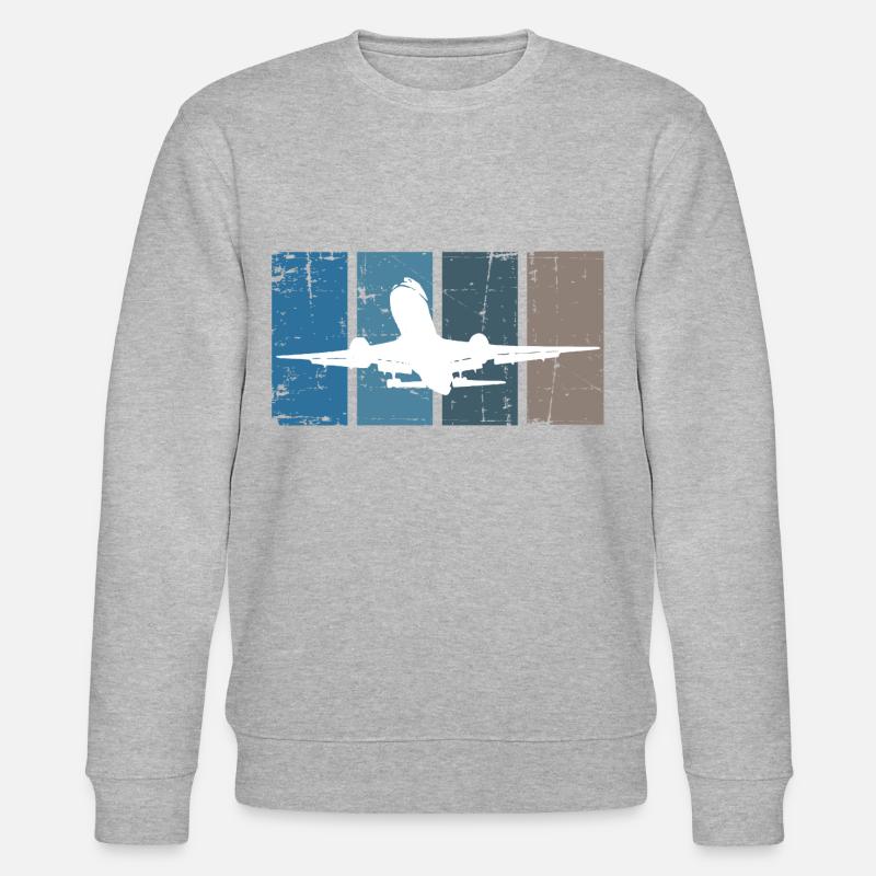 Flugzeug Pilot Luftfahrt - Stanley/Stella Unisex Bio-Sweatshirt CHANGER  - Grau meliert