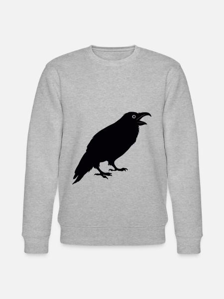 Raven Silhouette - Stanley/Stella CHANGER Unisex Organic Sweatshirt - heather grey