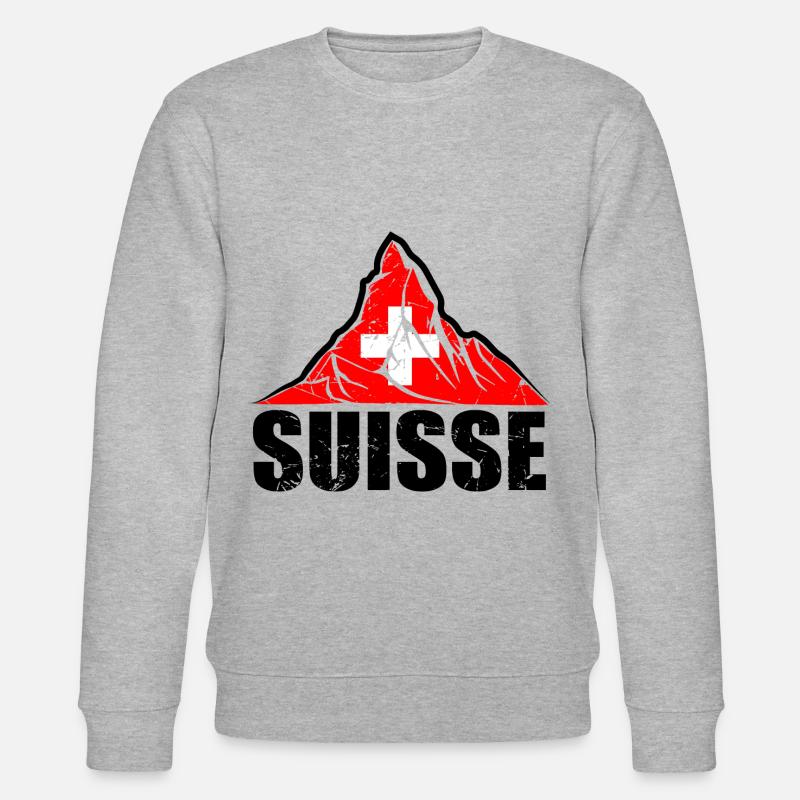 Suisse Cervin - Drapeau suisse - Sweat bio CHANGER Stanley/Stella Unisexe - gris chiné