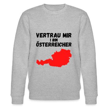 I bin Österreicher Lustiger Spruch Ösis Österreich - Stanley/Stella Unisex Bio-Sweatshirt CHANGER  - Grau meliert - Vorne - Nik (191cm) & Marisol (170cm)